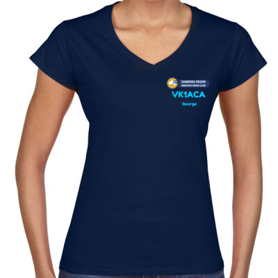 CRARC Logo - GILDAN Womens Slimfit V-neck Tee Thumbnail